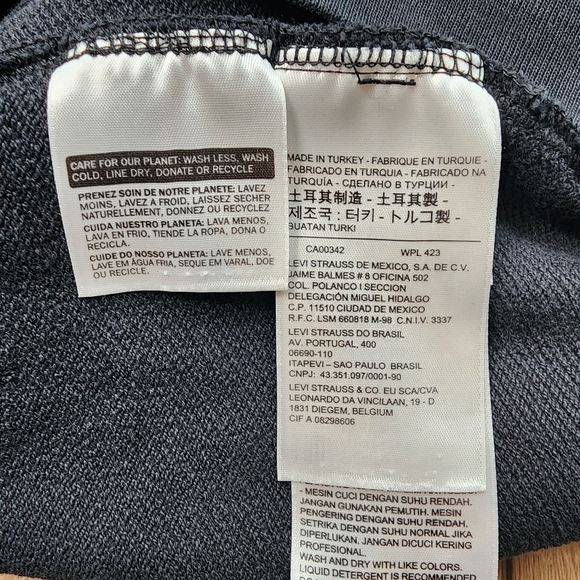 LEVI'S Black terry sweatshirt with front logo Size XXL - Picture 3 of 9